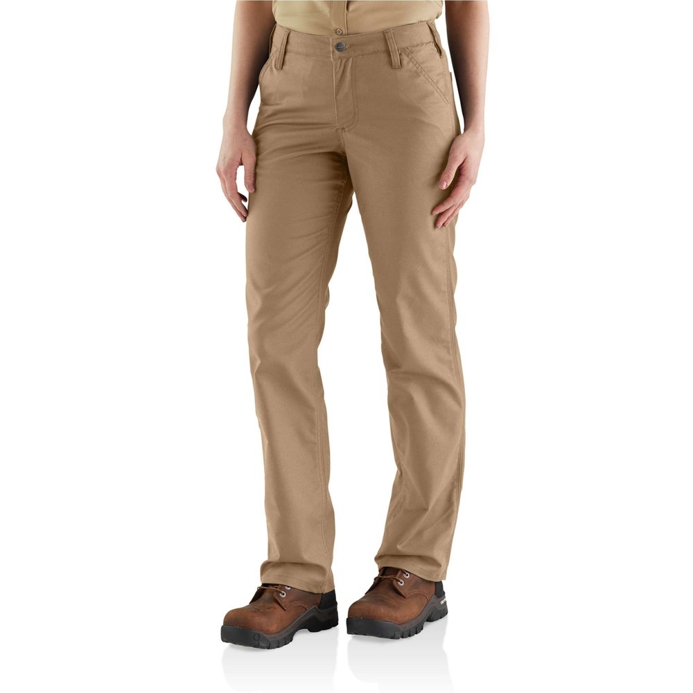 Carhartt Women's 10 Pants Dark Khaki Original Fit Rugged‎ Professional Grunge